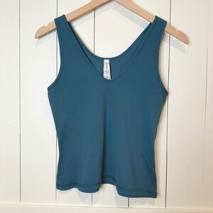 Athleta Teal V-Neck Workout Tank Top | Yoga Pilates Gym | Size M